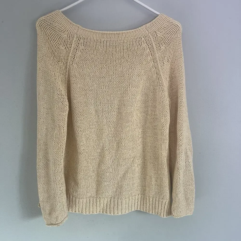 NOT FOR SALE!- Vince Womens Cable Knit Crew Neck Sweater Cream Sz XS - Picture 9 of 10